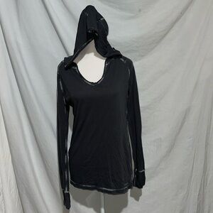 gray Calvin Klein Performance hooded long sleeve shirt size large